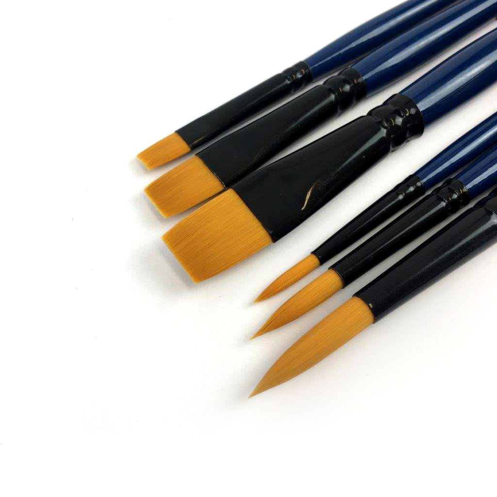 All Round Brush Set 3 Round and 3 Flat