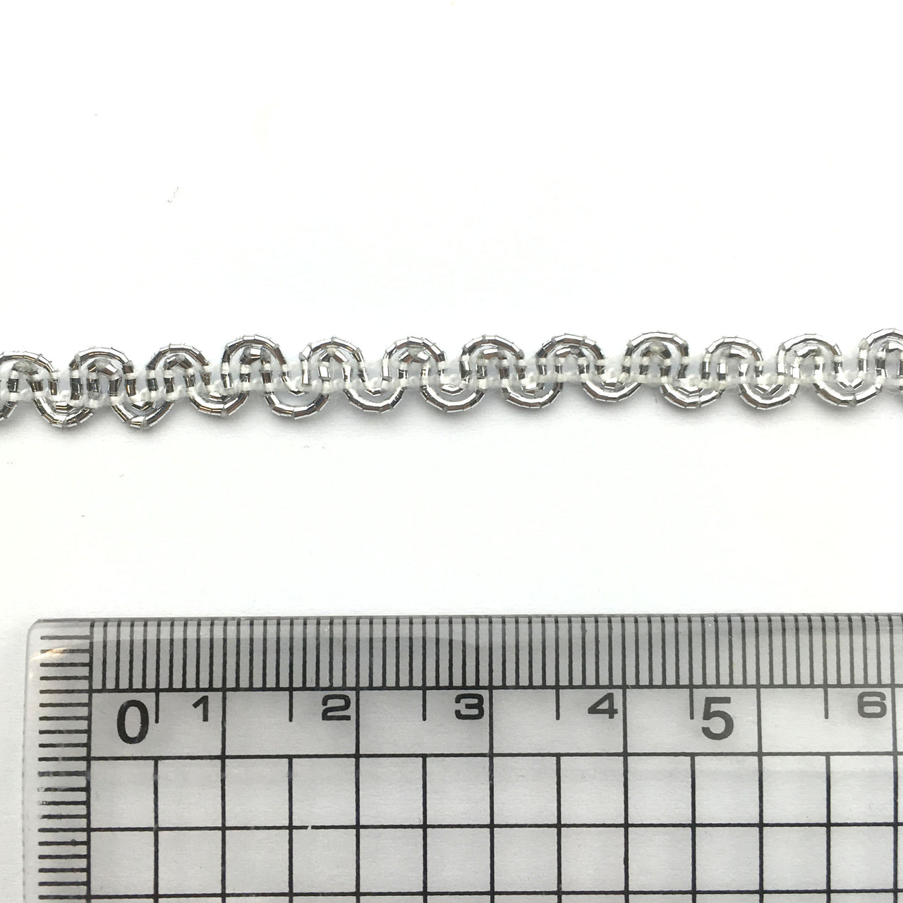 Scroll gimp braid trim 6mm - Metallic silver, Trims- Lumin's Workshop