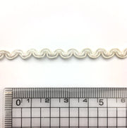 Scroll gimp braid trim 6mm - White & Pearl, Trims- Lumin's Workshop