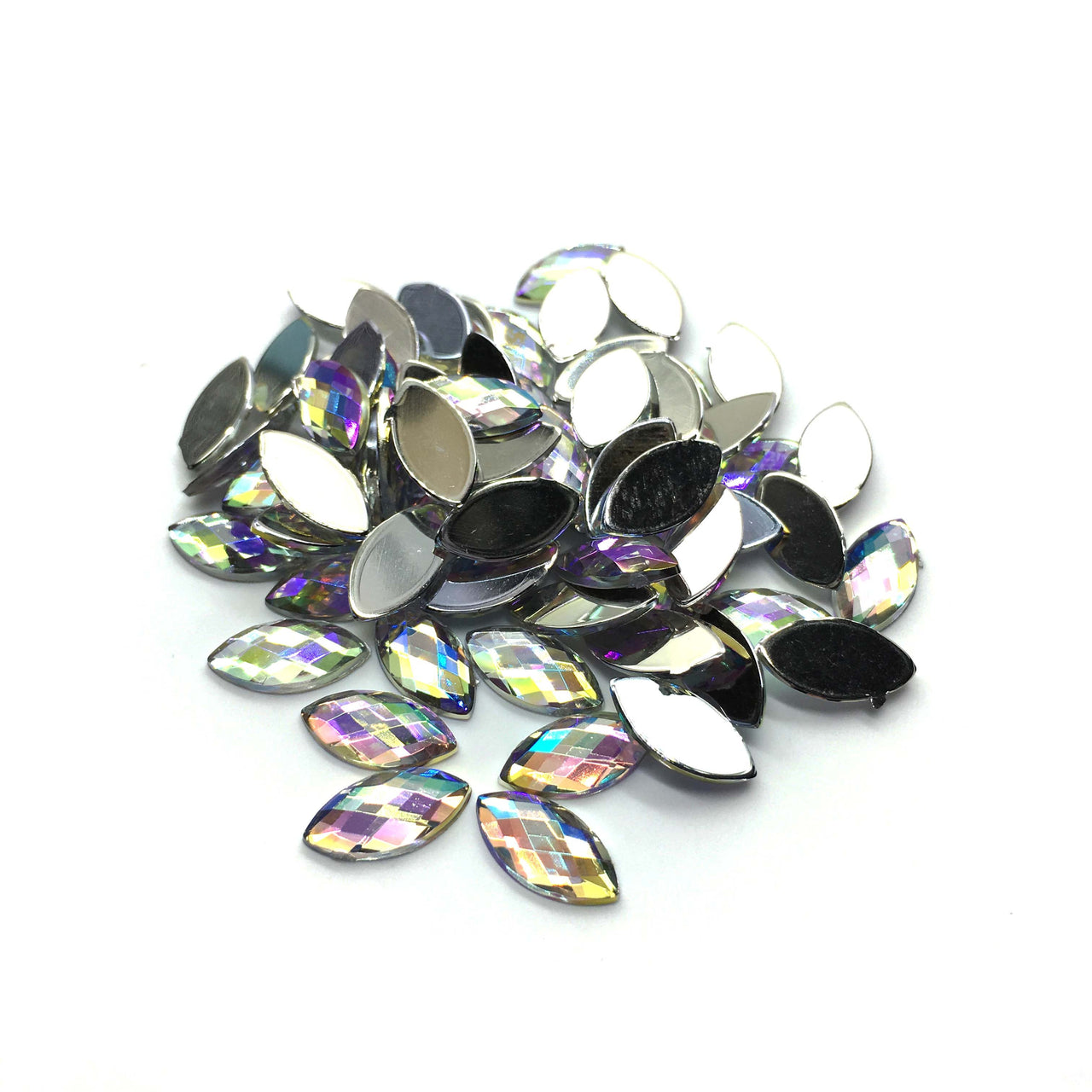 Marquise Navette Flatback Rhinestone 3x6mm - Available in 11 colours