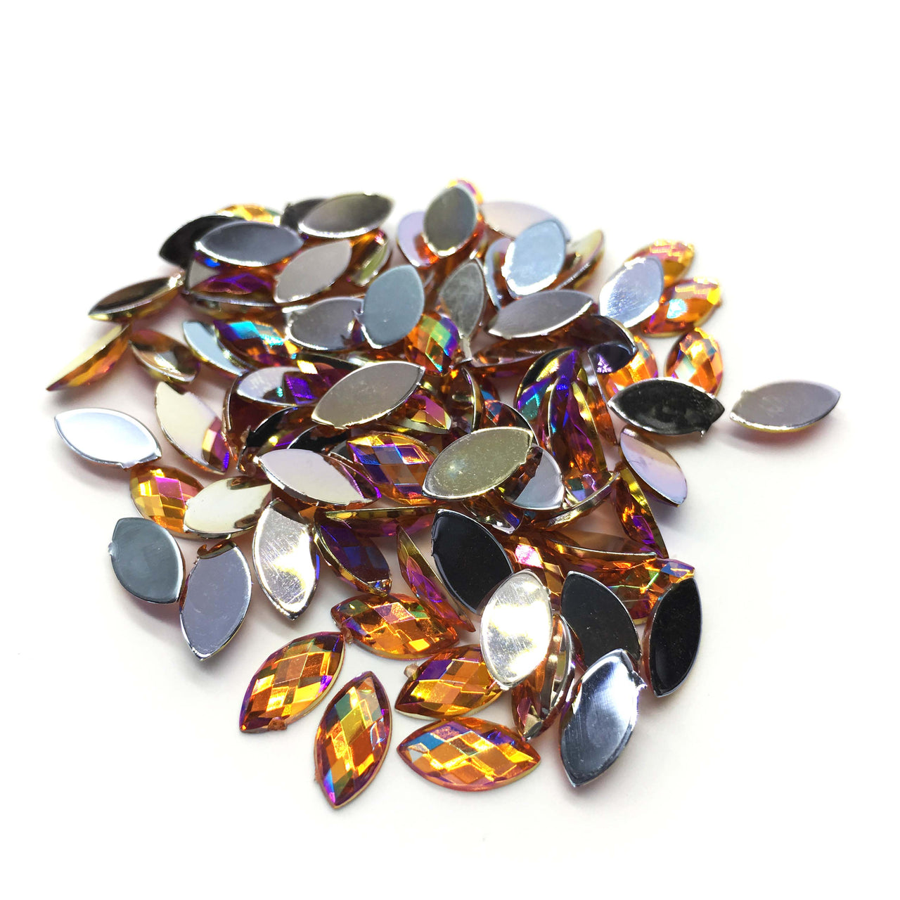 Marquise Navette Flatback Rhinestone 5x10mm - Available in 11 colours