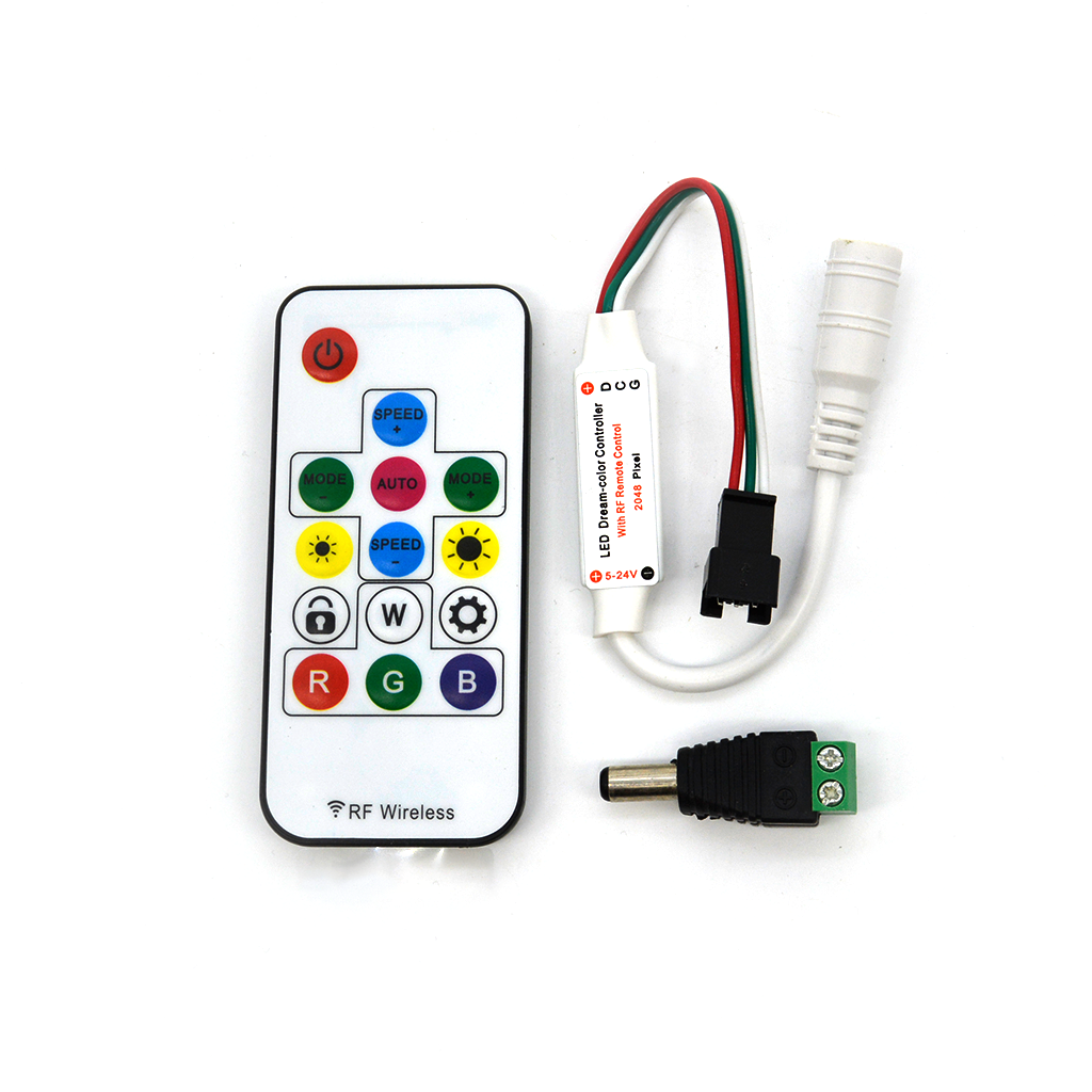 5V Addressable WS2812 RGB Led Strip Remote Control Kit