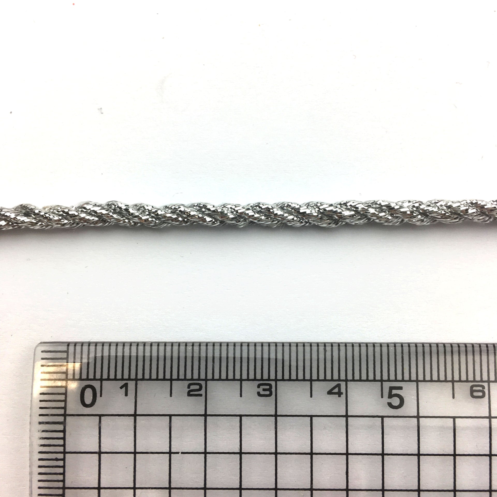 Silky cord rope trim 4mm - Metallic Silver, Trims- Lumin's Workshop