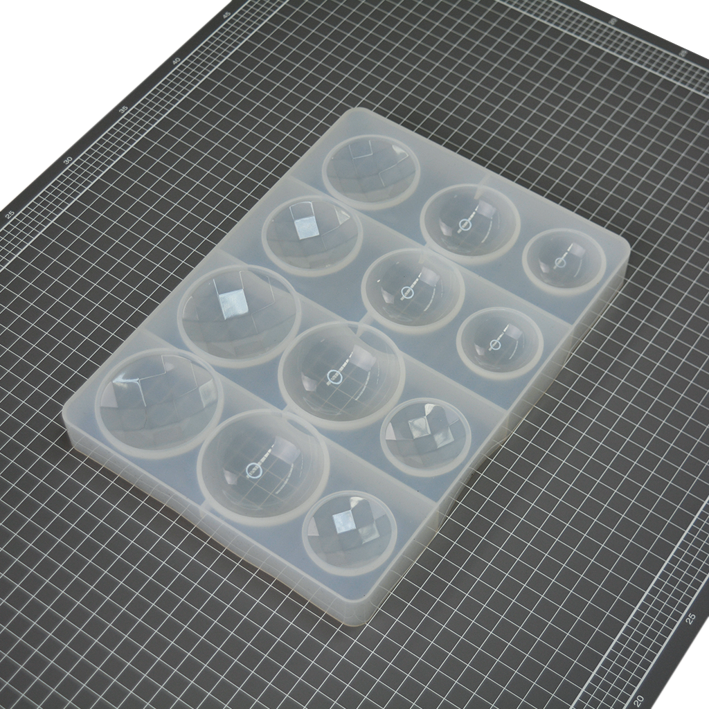 Silicone Gem Moulds - Large Smooth and Faceted Domes (43-63mm)