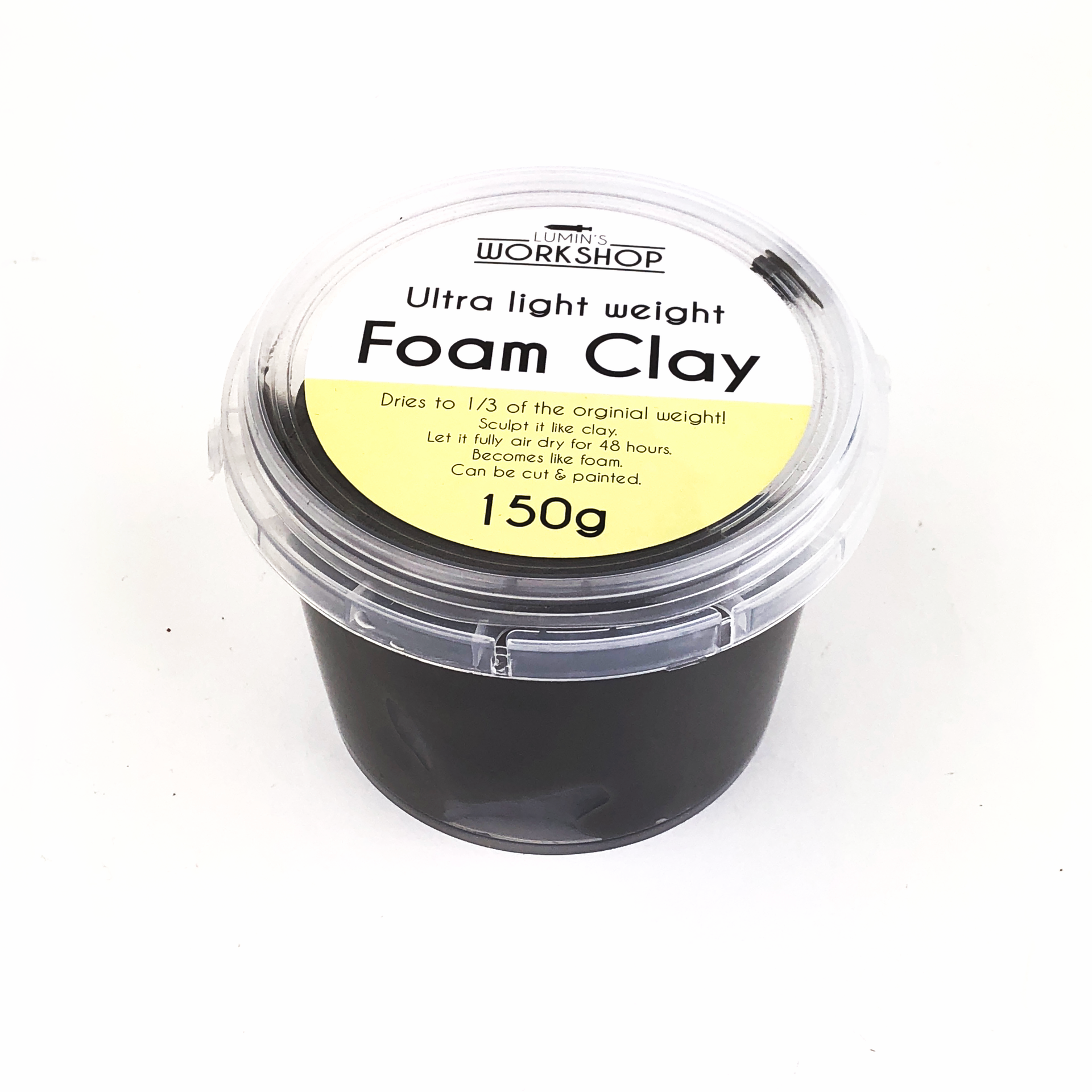 Ultra Light Foam Clay® - 150g - Black, Clay- Lumin's Workshop