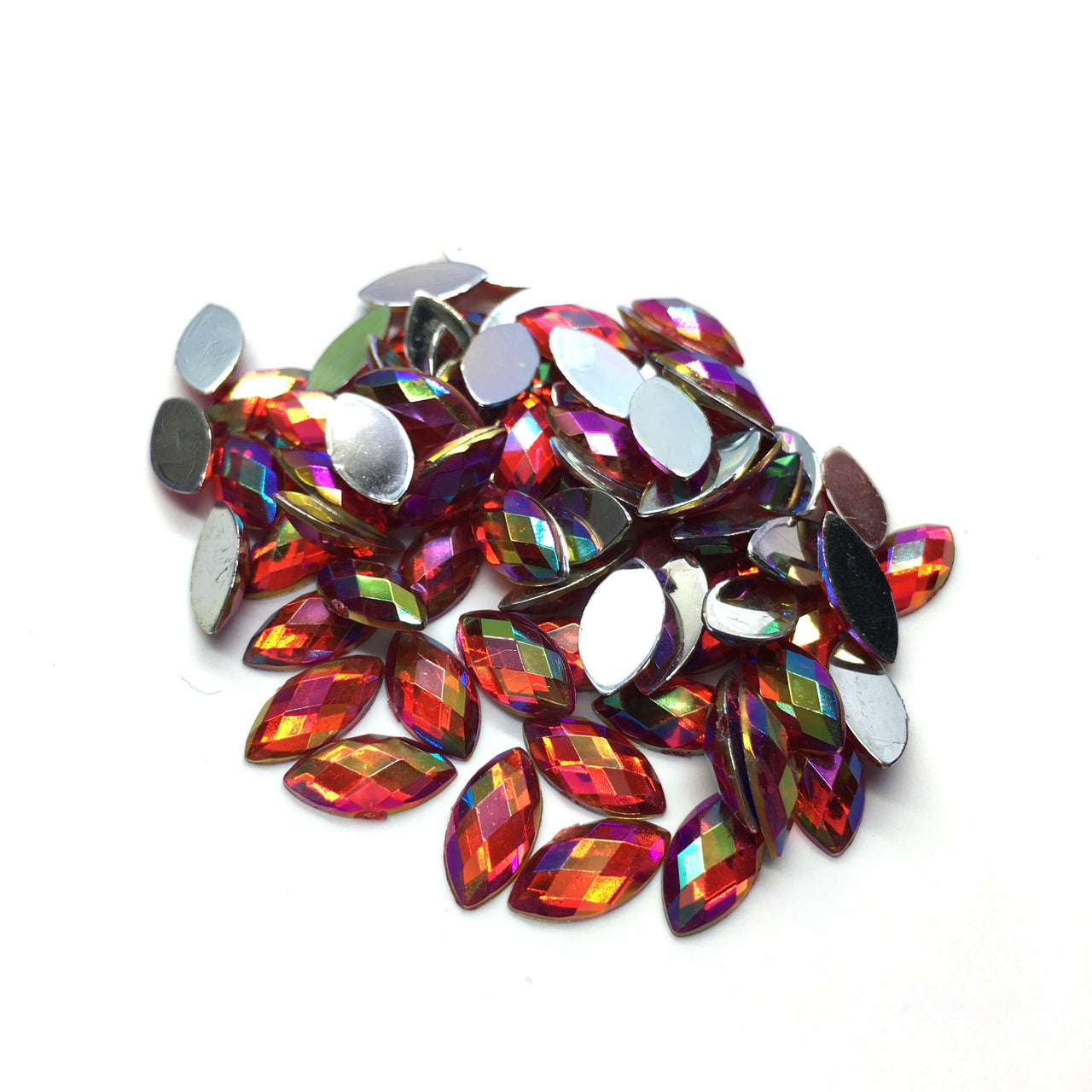 Marquise Navette Flatback Rhinestone 6x12mm - Available in 11 colours