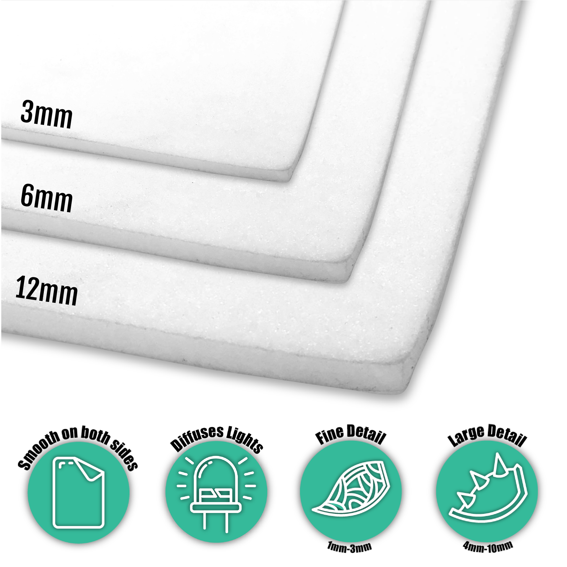White Translucent Plastazote LD45 Foam (50x100cm) - Perfect for diffusing light, Foam- Lumin's Workshop