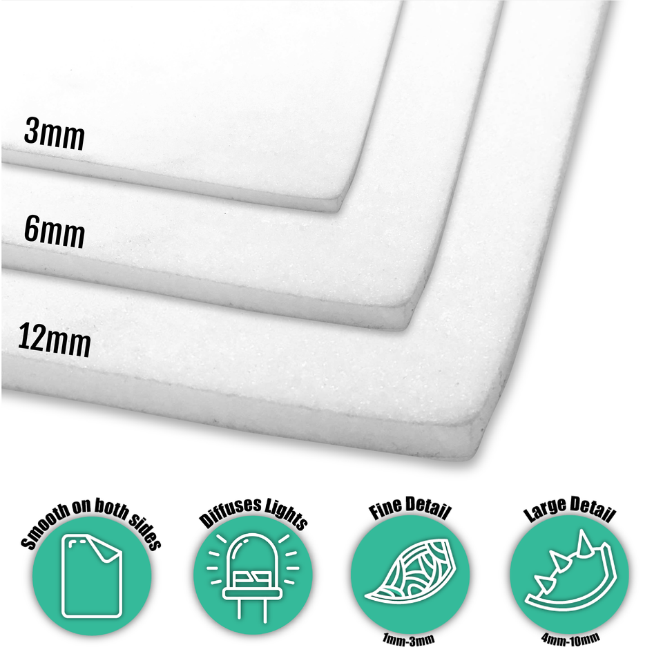 White Translucent Plastazote LD45 Foam (50x100cm) - Perfect for diffus
